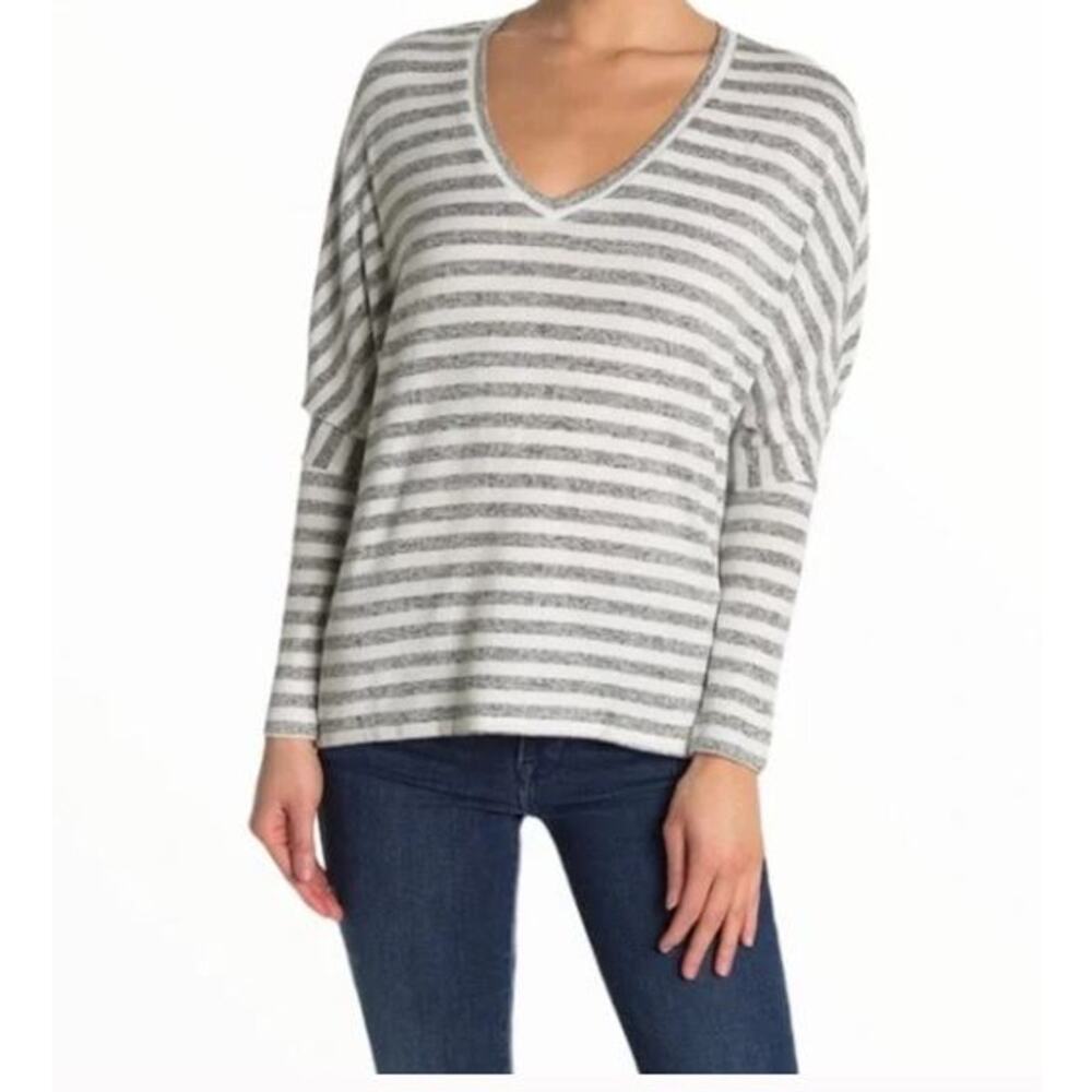 Cupcakes & Cashmere Striped Dolman Sleeve Sweater – Size Small
